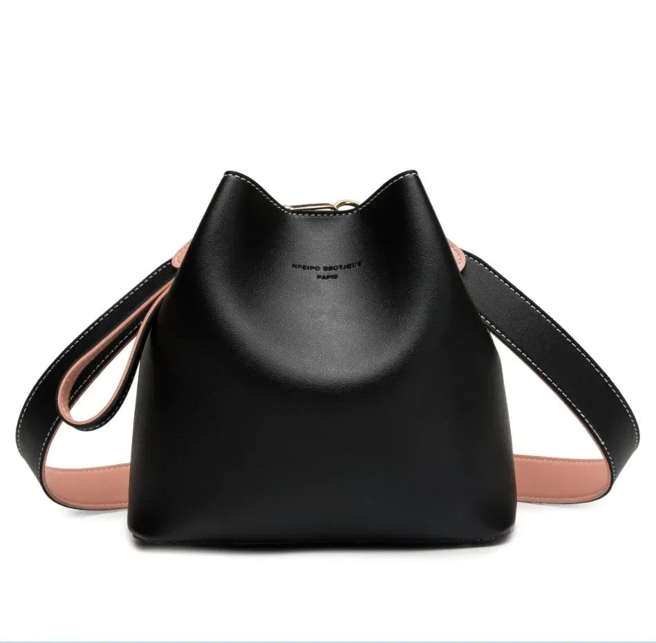 Summer Women's PU Leather Bucket Bag - Fashion Crossbody Shoulder Tote, Brand Designer Messenger Purse for Ladies