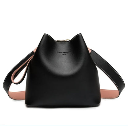 Summer Women's PU Leather Bucket Bag - Fashion Crossbody Shoulder Tote, Brand Designer Messenger Purse for Ladies