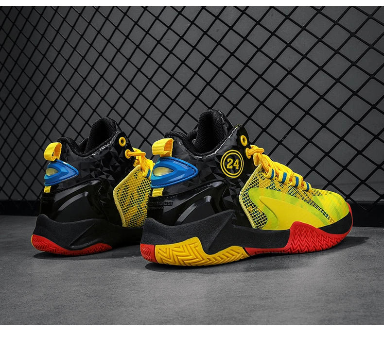 Kids Basketball Shoes Boys Sneakers Non-slip Child Trainer Basket Shoes Outdoor Leather Children Sport Shoes