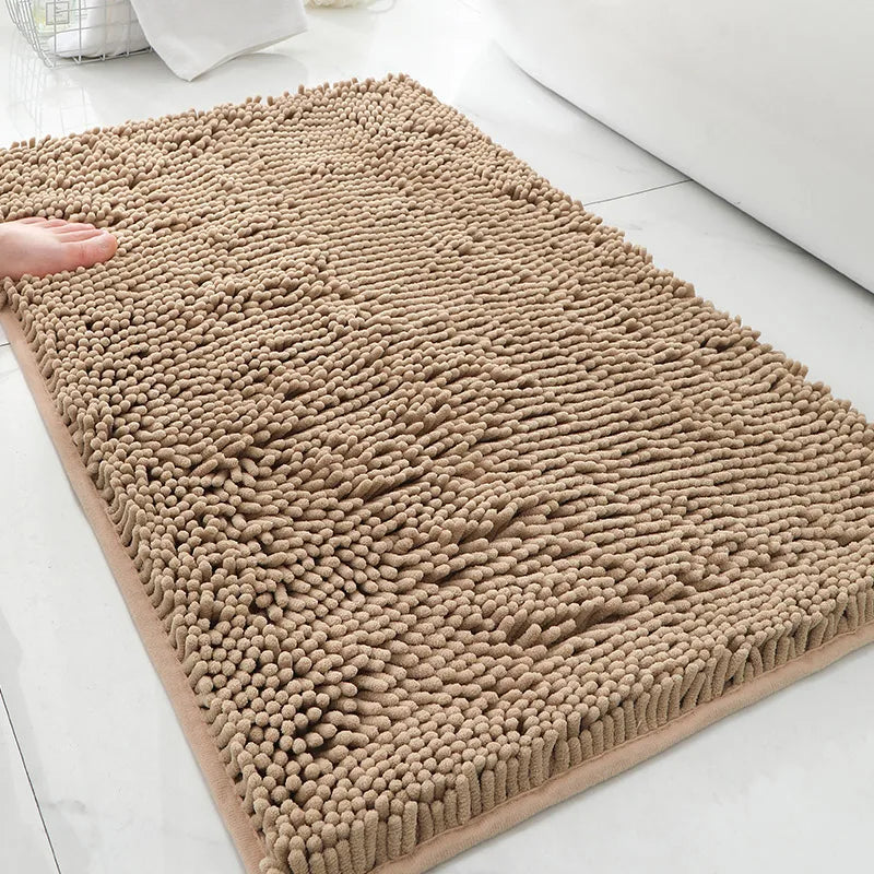Bathroom mat chenille absorbent carpet bathroom bathtub room living room door bathroom absorbent pad