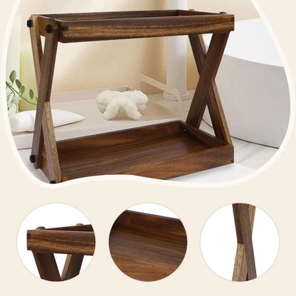 Wood Countertop Shelf Condiment Storage Organizer Kitchen Rack