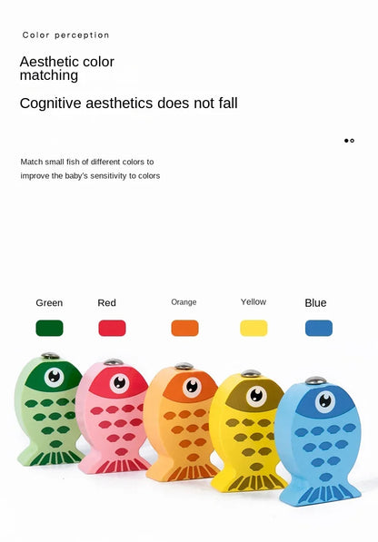 Kids Wooden Fishing Game Toys Gifts Early Education Alphabet Numeric Cognitive Toys Children Interactive Games Toys for Gifts