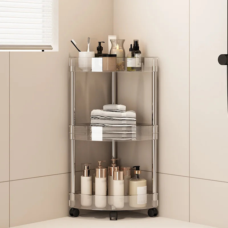 Shelf Trolley Bathroom Organizer Shelves Kitchen Home Large Capacity Storage Rack Acryl Cart Corner Cosmetic