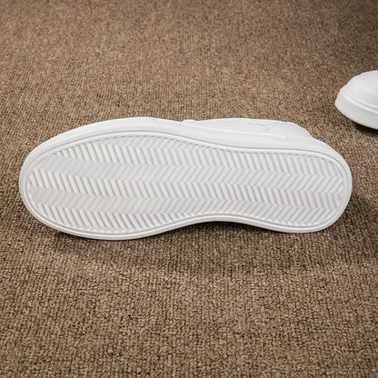 Women Casual Shoes Lace Up White Shoes Board Flat Female White PU Leather Walking Sneakers Thick Sole Outdoor Luxury Fashion
