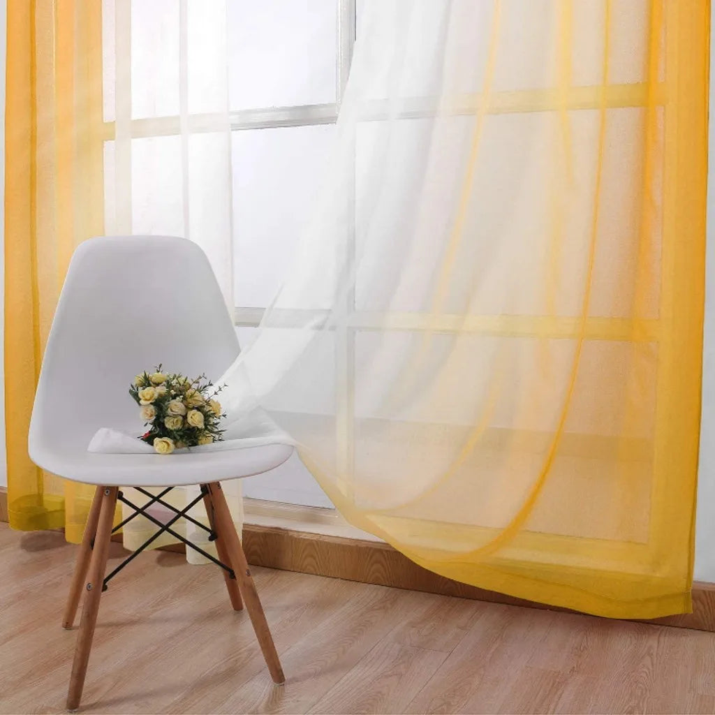 Blackout Curtains for Bedroom Faux Grommet Light Filtering Semi Sheer Gradient Window Curtain for Living Room Heat Blocking