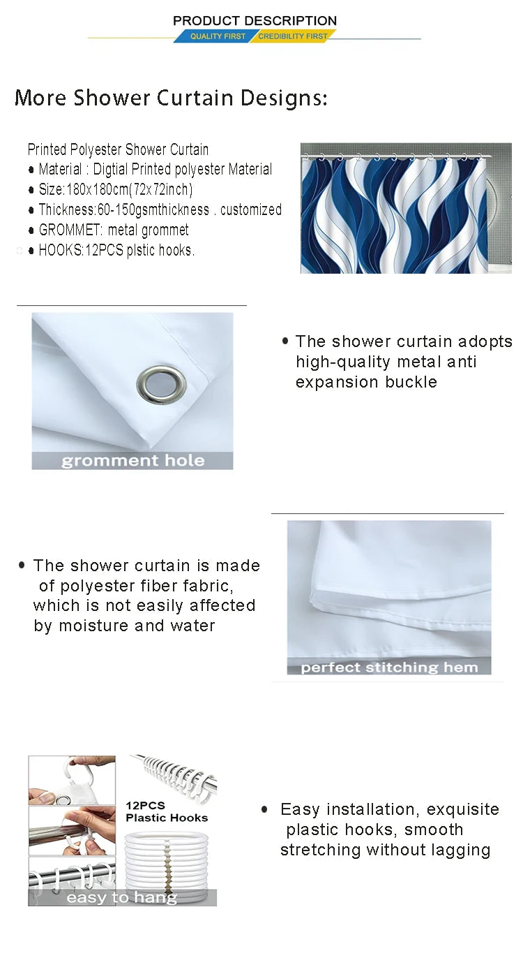 Black Butterfly Floral Shower Curtain, Bathroom Decorative Shower Curtain, Waterproof Shower Curtain with Hooks