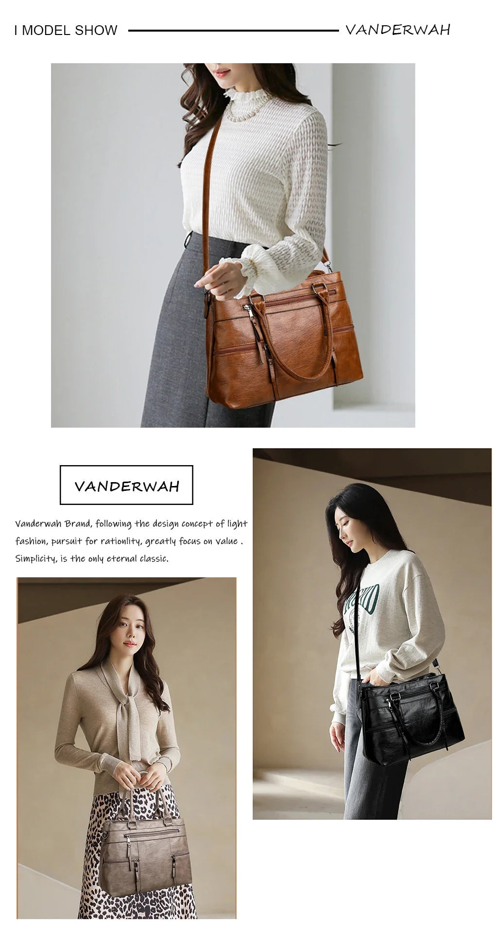 Elegant Handbags For Women High Quality Pu Leather Top-Handle Bags Purse Ladies Shoulder Crossbody Bag Casual Tote bolso purses