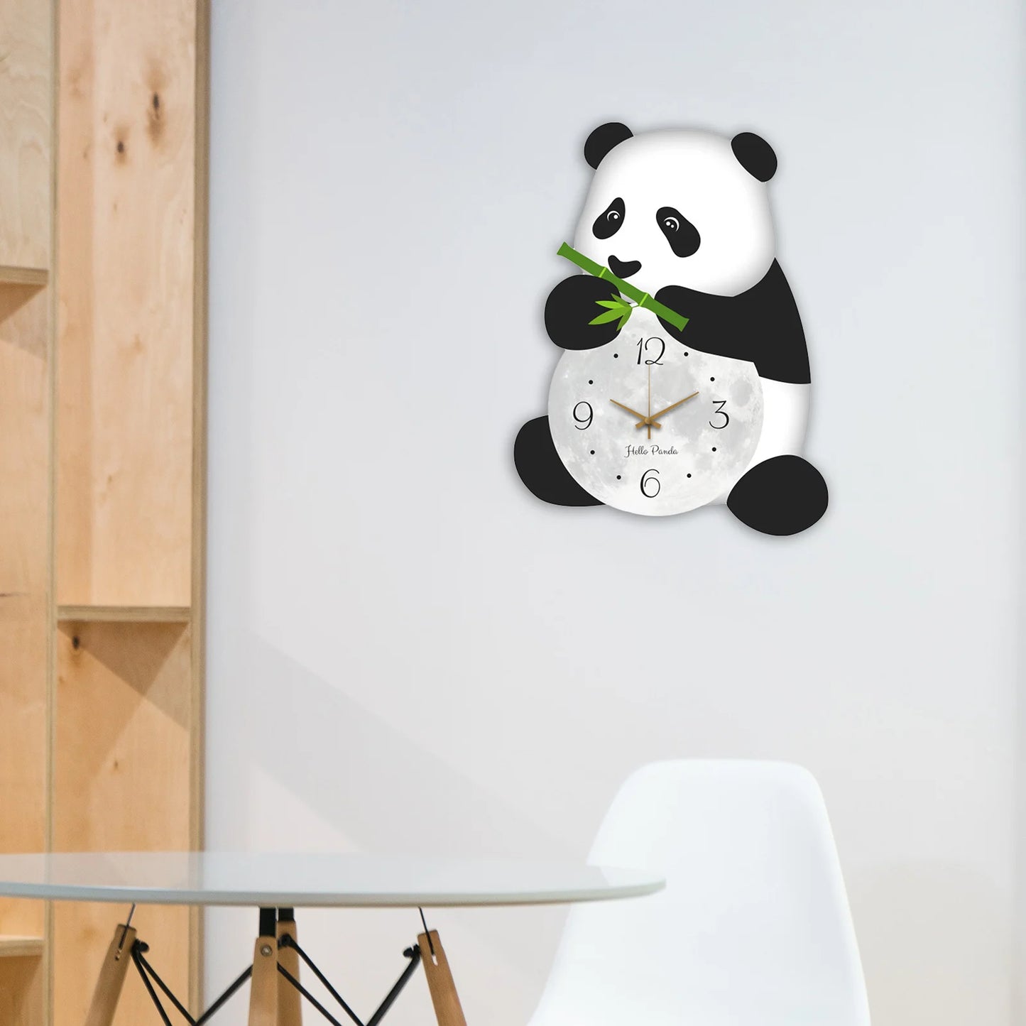 Panda Wall Clock Silent Cute Wall Hanging Decor for Kids Room Kitchen Office Decorative Clock Silent Bedroom Living Room