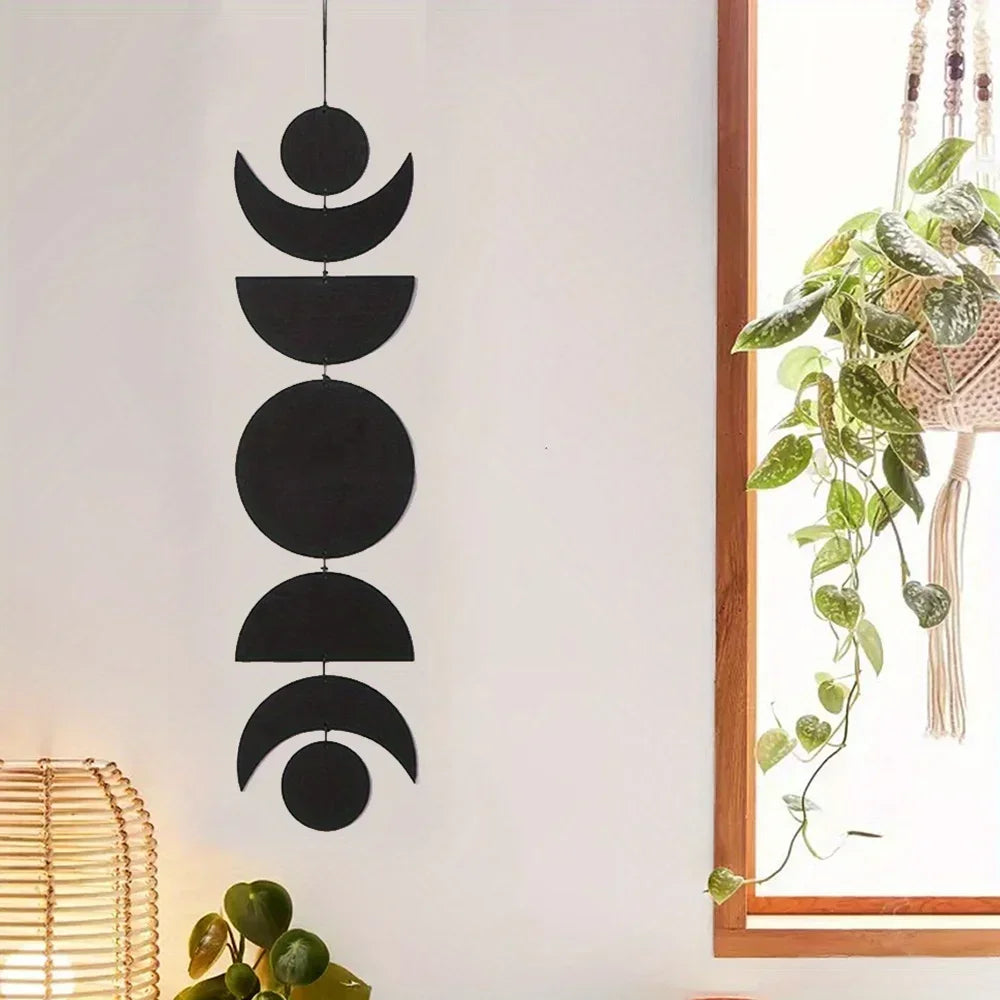Wooden Hanging Pendant Wall Decor Home Decor Wooden Decor Pendant  Moon Pendant Bohemian Style