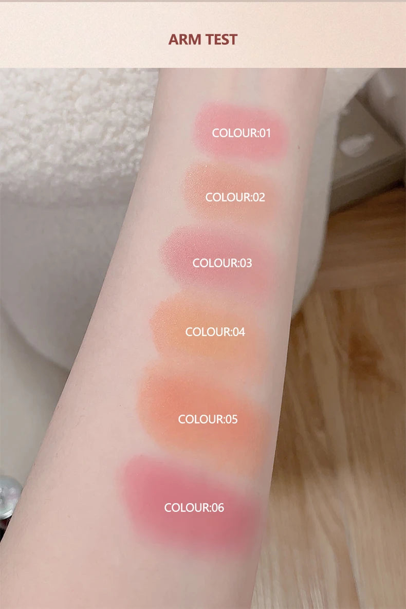6 colors Waterproof Blush Cream - Long-Lasting, Multi-Use Makeup for Women