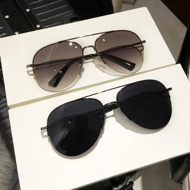 Classic Sunglass Aviator Metal Frame Outdoor Sports Anti-UV 400 Driving Sunglasses Glasses Unisex Ins Style Trendy Hip Hop