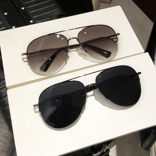 Classic Sunglass Aviator Metal Frame Outdoor Sports Anti-UV 400 Driving Sunglasses Glasses Unisex Ins Style Trendy Hip Hop
