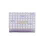 Portable Sweet Cute Tri-Fold Purses Multiple Card Slot Lattice Bow Short Wallet Candy Color PU Leather Women Card Holder Daily