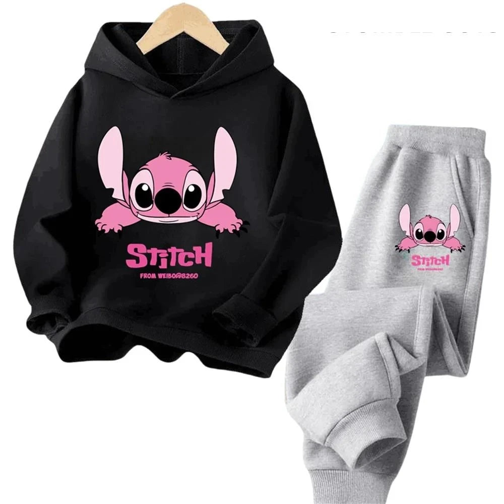Children Hoodies Stitch Kawaii Fashion Pullover Sweatshirt Anime Trucksuit Manga Cartoons Girls Boy Kids Autumn Casual Clothes