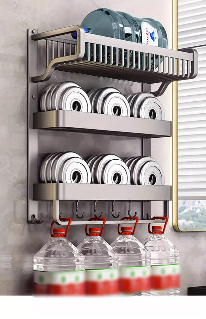 Bathroom Space Storage Towel Items Storage Rack Shampoo Bottle Mouthwash Cup Triple Shelf Wall Hooks Bathroom Accessories