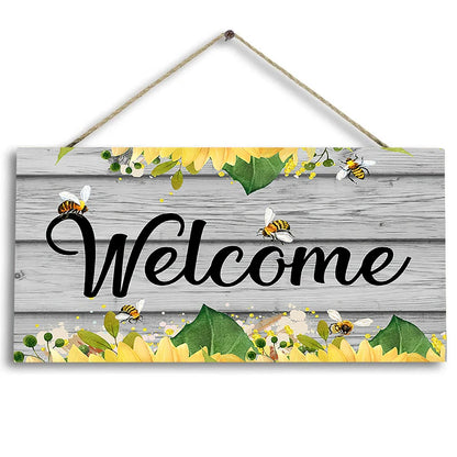 Rustic Welcome Wall Hanging Decor Wood Art Plaques Sign Door Sign for Home Living Room Front Door Decor
