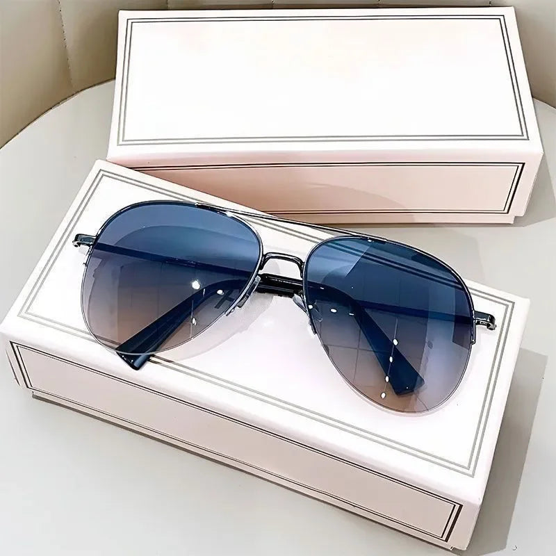Classic Sunglass Aviator Metal Frame Outdoor Sports Anti-UV 400 Driving Sunglasses Glasses Unisex Ins Style Trendy Hip Hop