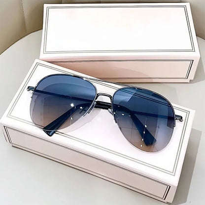 Classic Sunglass Aviator Metal Frame Outdoor Sports Anti-UV 400 Driving Sunglasses Glasses Unisex Ins Style Trendy Hip Hop