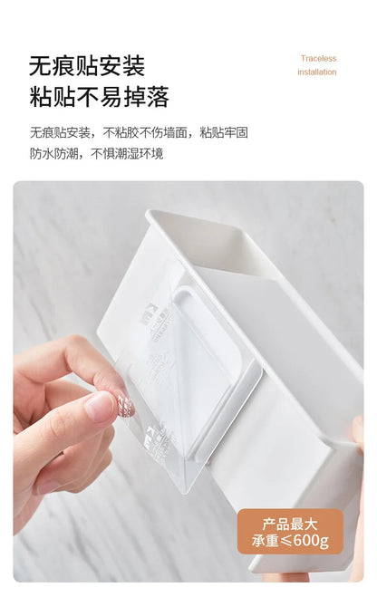 Bathroom Shelves Wall Mount Toothbrush Toothpaste Holder Suction Cup Storage Rack Toiletries Organizer Bathroom Accessories