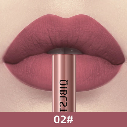 QIBEST 24 Colors Liquid Lipstick Ultra Matte Velvet Long Lasting Women Beauty Red Nonstick Cup Waterproof Lip Gloss Nude Makeup