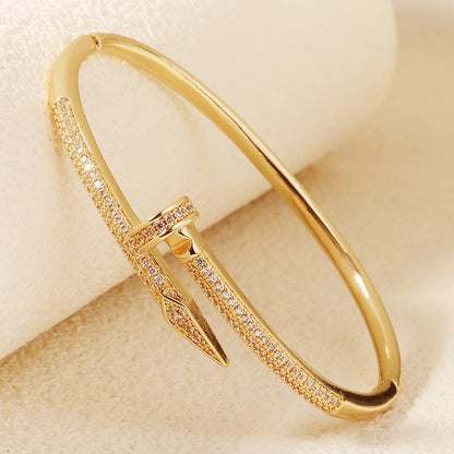 Female Jewelry Nail Bracelets Trendy Bracelet Zircon Screw Bracelet For Women Everyday Party Festive Jewelry As Gifts
