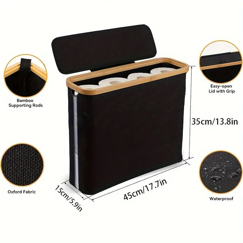 Bathroom Toilet Paper Storage Basket Bath Organizer with Lid Visible Tissue Holder for Bathroom Accessories Waterproof Design