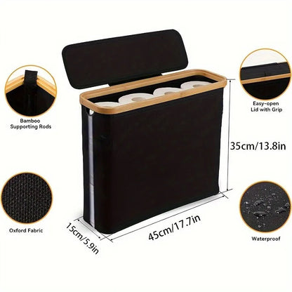 Bathroom Toilet Paper Storage Basket Bath Organizer with Lid Visible Tissue Holder for Bathroom Accessories Waterproof Design