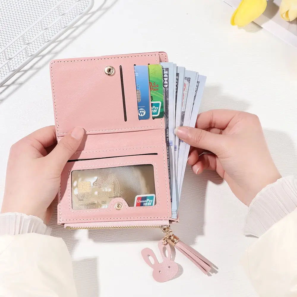 Women's Wallet PU Leather Women's Wallet Made of Leather Women Purses Card Holder Foldable Portable Lady Coin Purses