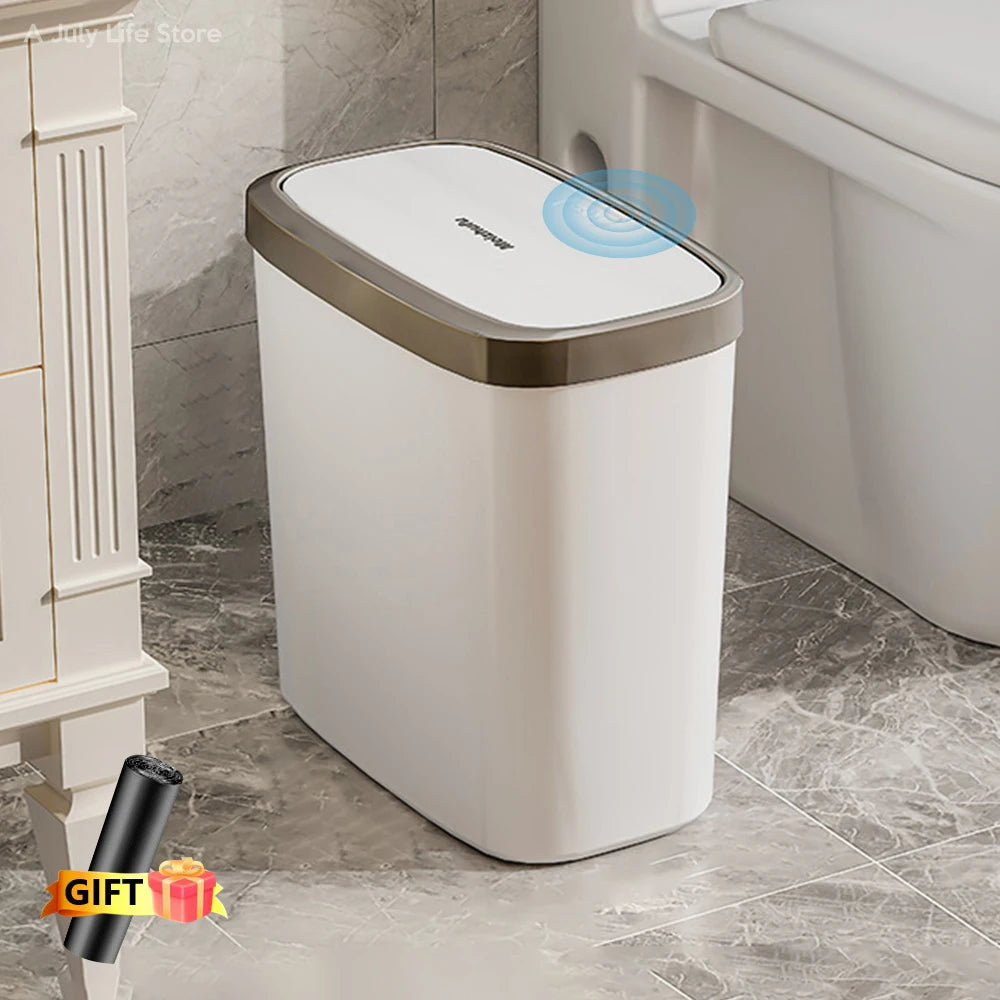 Bathroom Trash Can Wall Mounted Hanging Trash Bin With Lid Waterproof Narrow Seam Rubbish Bin Toilet Waste Garbage Bin 7/9L