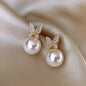 Upscale 14k Gold Jewelry Real Gold  Earrings Zircon Pearl Twist Luxury Stud Earrings for Women Brincos Pendientes Bijoux