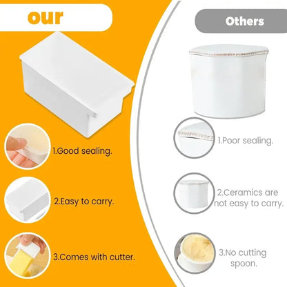 Kitchen Butter Tray Butter Dish With Cover Fresh-keeping Box Cutter Slicer Countertop For Refrigerator Storage Home