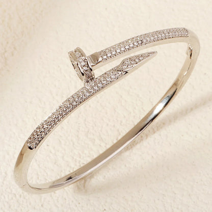 Female Jewelry Nail Bracelets Trendy Bracelet Zircon Screw Bracelet For Women Everyday Party Festive Jewelry As Gifts