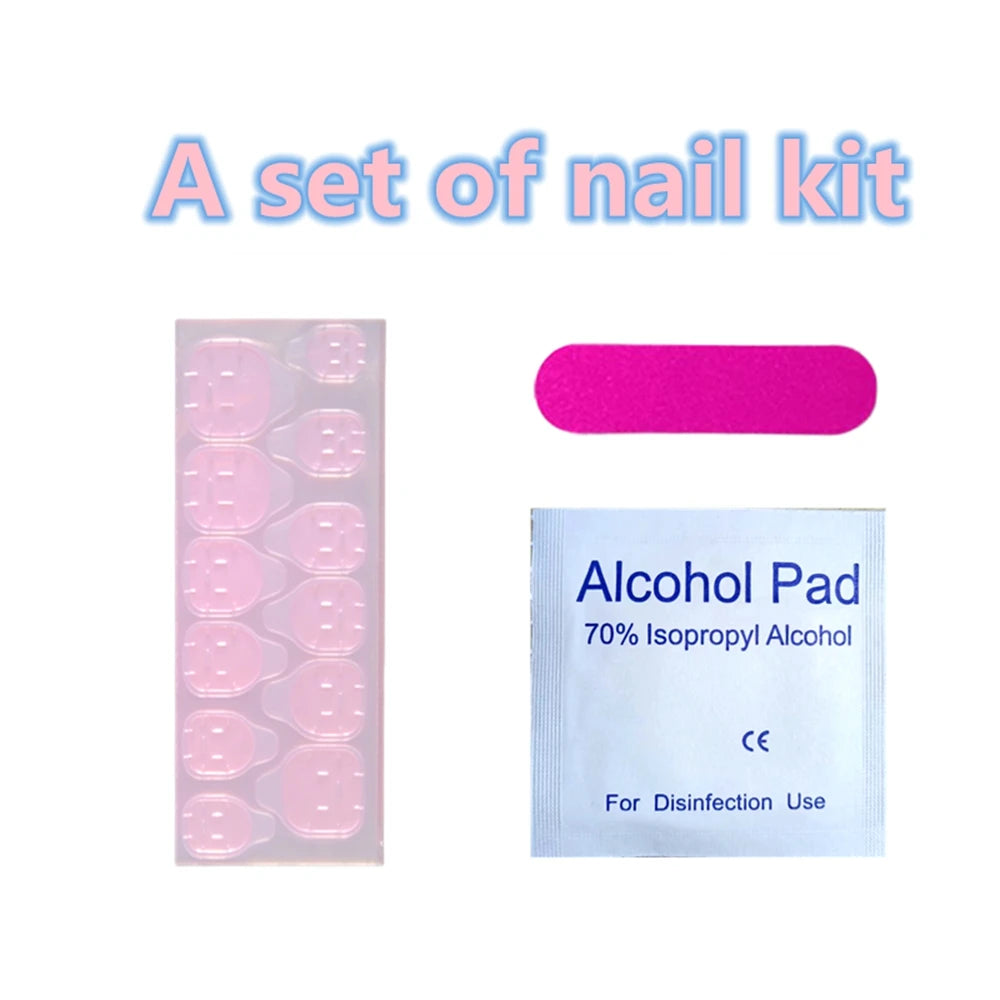 2 Sets Short Fake Nail Designs Red Stilettos Woman Artificial Press On Fake Nails For Gluing DIY Lady Finger Tip Manicure Tools