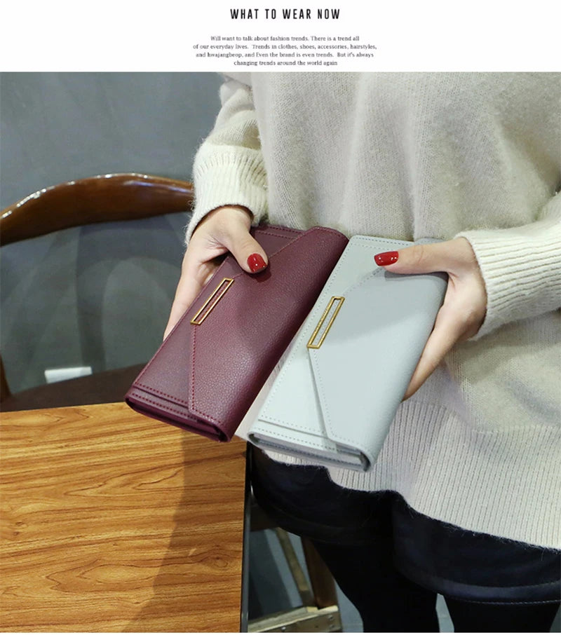 Multi-functional Wallet For Women Large Capacity PU Leather Women's Purses Long Hasp Cards Holder Ladies Money Coins Clutch Bag