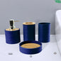 4 Pieces Bathroom Accessories Decorative Soap Dispenser Mouthwash Cup Bath Accessory Complete Set for Countertop Bathroom Vanity