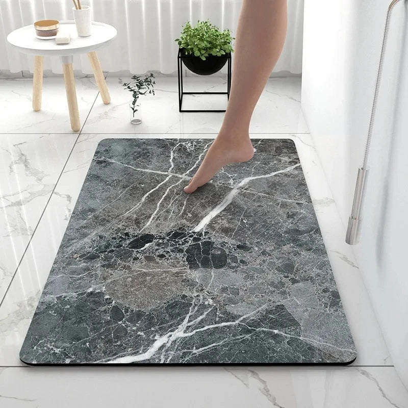 Bathroom Rugs Soft Diatomaceous Earth Floor Mat Super Absorbent Toilet Carpet Door Foot Mats Bath Non-slip Rubber Shower Rug Pad