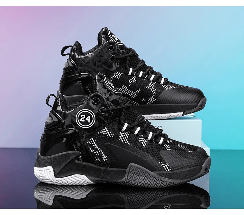 Kids Basketball Shoes Boys Sneakers Non-slip Child Trainer Basket Shoes Outdoor Leather Children Sport Shoes