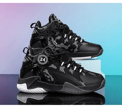 Kids Basketball Shoes Boys Sneakers Non-slip Child Trainer Basket Shoes Outdoor Leather Children Sport Shoes