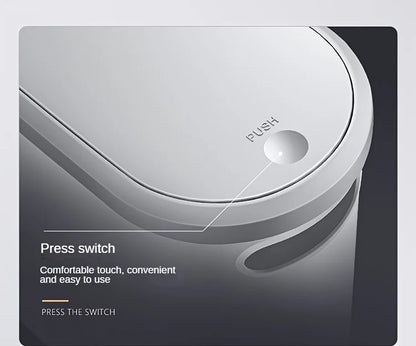 10L Bathroom Trash Can, Household Creative Gap Waste Bin, Press Type Garbage Can with Lid, Simple Paper Basket Kitchen Trash Can