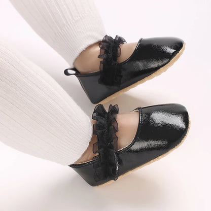 Black British Retro Princess Shoes For Spring And Autumn 0-18 Months Baby Shoes With Soft Soles And Non Slip Baby Walking Shoes