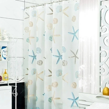 180*200cm Bathroom Curtain Waterproof Shower Curtain with 12 Curtain Hooks and Rings Shower Curtain Set