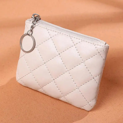 Women PU Leather Zip Coin Wallet Key Chain Fashion Small Purse Money short Change Pouch Coin Purse