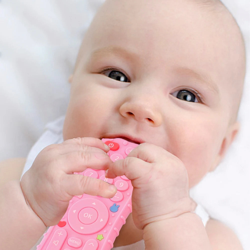 1PC Silicone Baby Toys TV Remote Control Shape Teether Toy BPA Free Silicone Teething Chewing Toy Sensory Baby Accessories