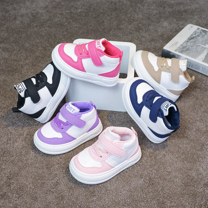 Fashion Kids Sneakers Spring Autumn High Top Breathable Casual Shoes Girls Non-slip Board Shoes Boys Outdoors Basketball Shoes