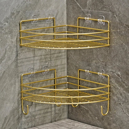 Bathroom Shelf Wall Mounted Corner Storage Shelves Shampoo Holder Cosmetic Rack Iron Shower Drain Basket Bathroom Organizer
