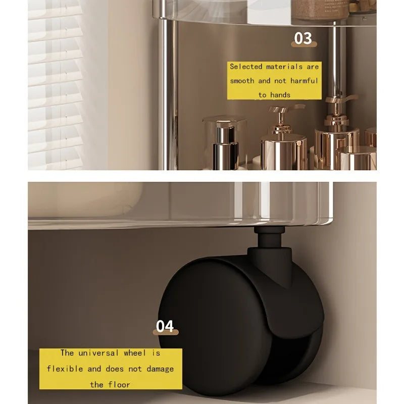 Shelf Trolley Bathroom Organizer Shelves Kitchen Home Large Capacity Storage Rack Acryl Cart Corner Cosmetic