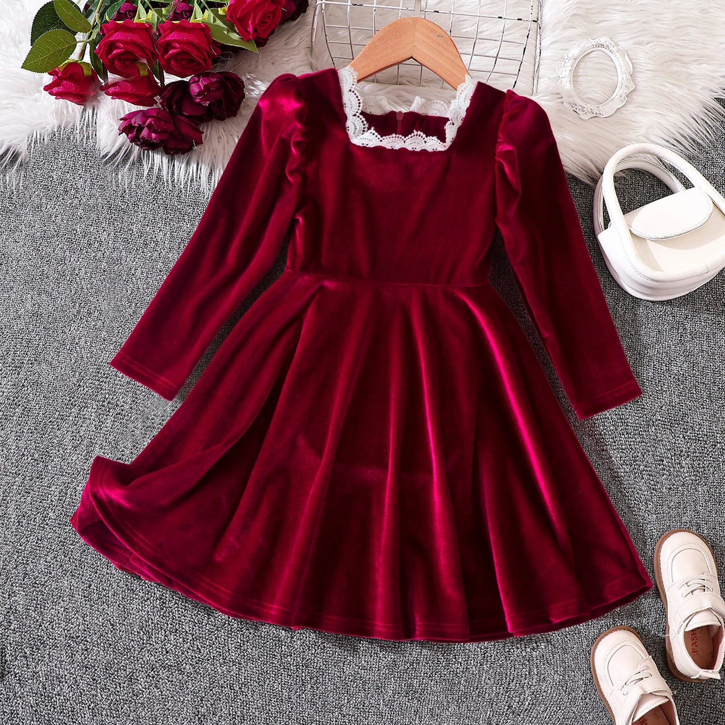 Elegant New Girl Embroidery Flower Girl Dresses for Wedding Autumn Winter Long Sleeve Princess Birthday Party Clothing 3-8Yrs