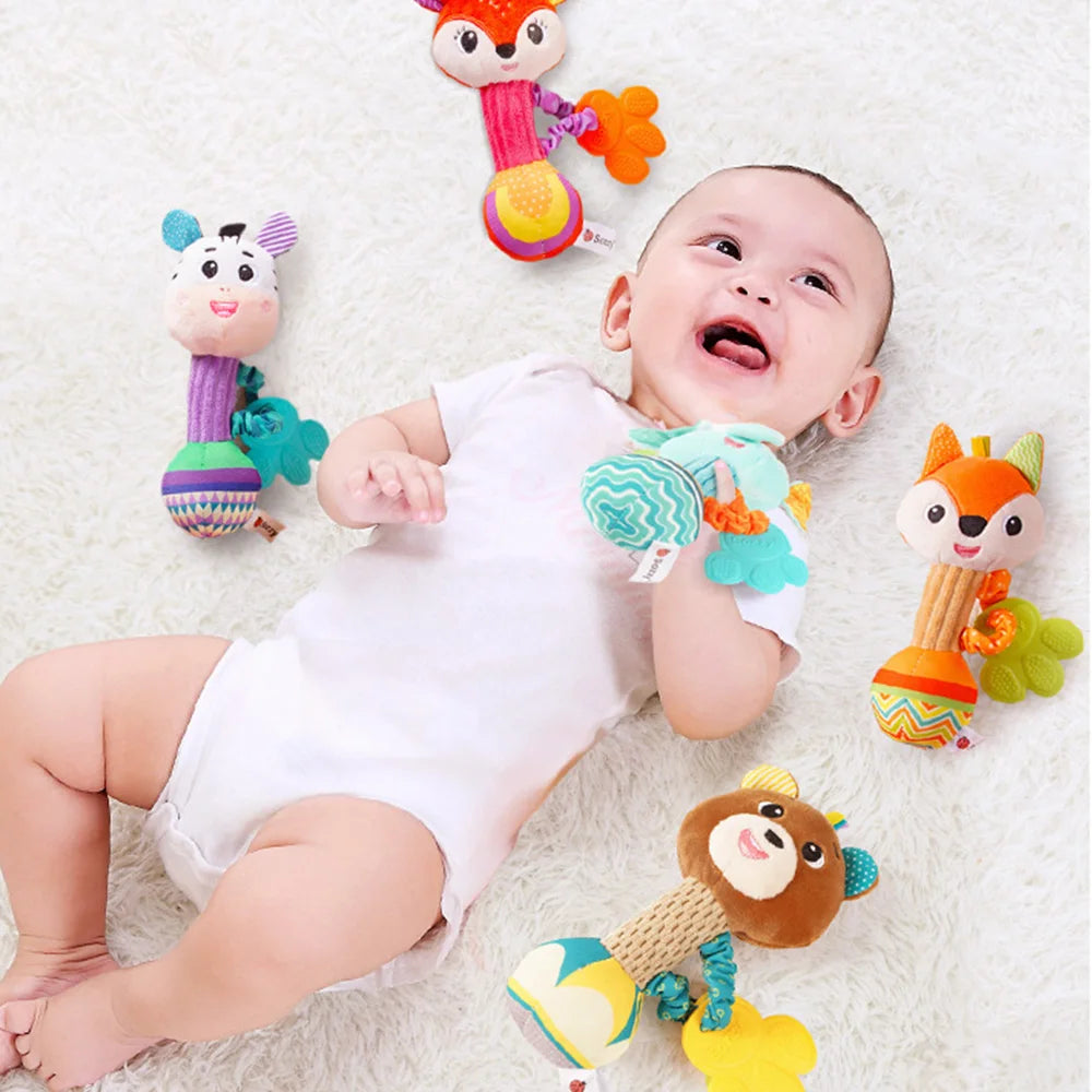 Baby Rattles Soft Hand Grab Sensory Shaker Teething Toys for BabiesSensory Plush Animal Toys for 0 12 Months Newborn Toys Gifts