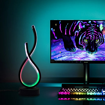 Modern LED Desk Lamp with USB Power, Adjustable Lighting, and Button Control