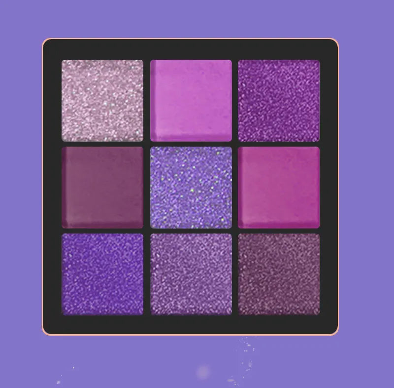 Luxurious Purple Eyeshadow Palette 9 Color Matte and Shimmering violet Eye Makeup for Creating Smoky or Natural Looks Cosmetic
